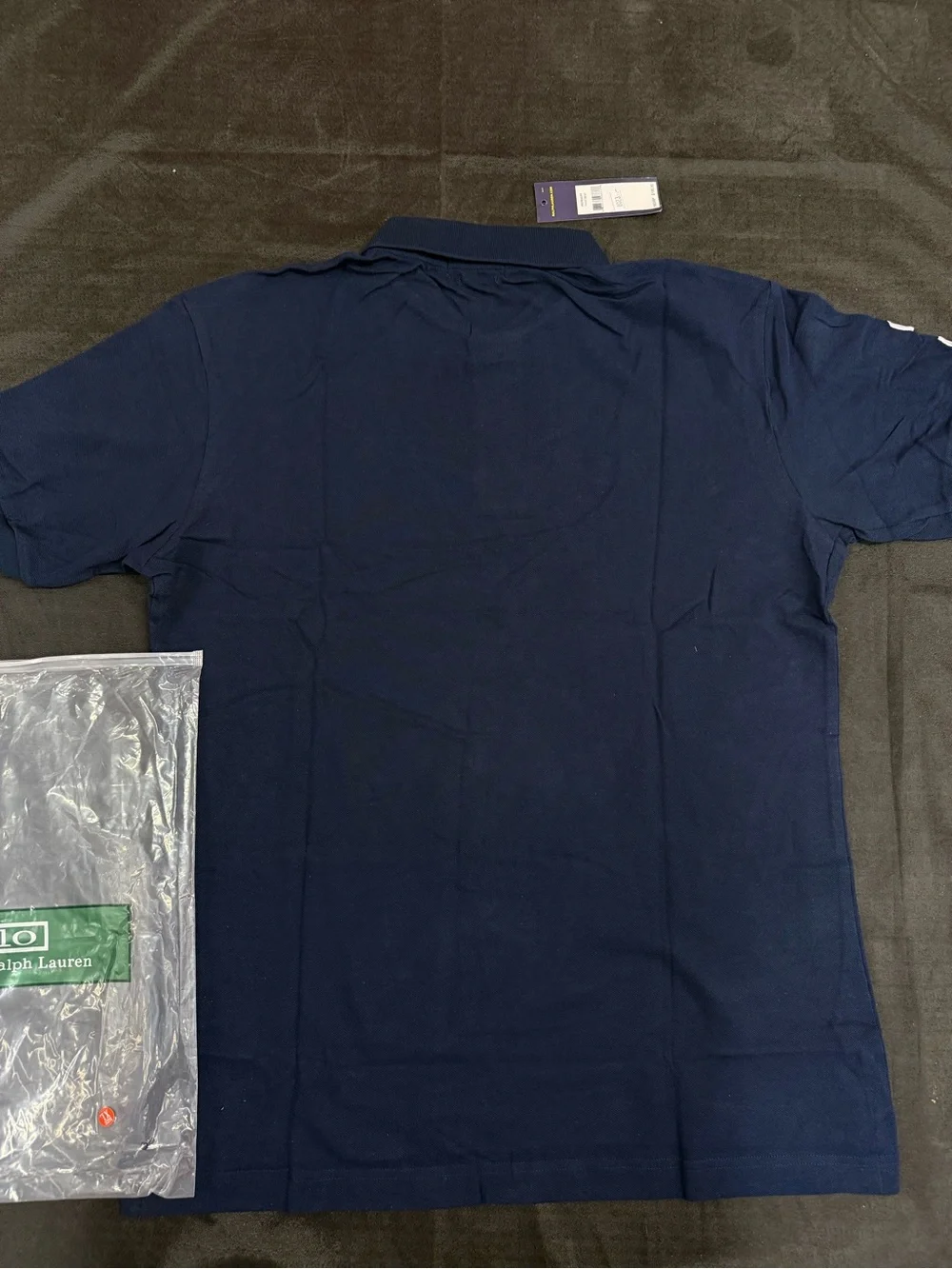 Polo by Ralph Lauren Men's Navy Blue Polo Shirt with White Logo & Sleeve Number